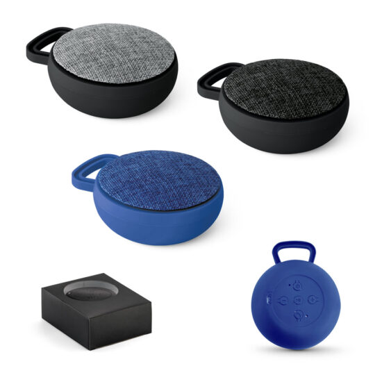 57385_set ECCLUS. Caixa de som em ABS e tecido em poliéster com microfone e autonomia de 3h