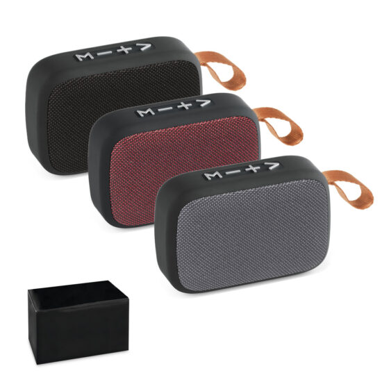 57395_set GENT. Caixa de som em ABS e tecido em poliéster com microfone e autonomia de 2h